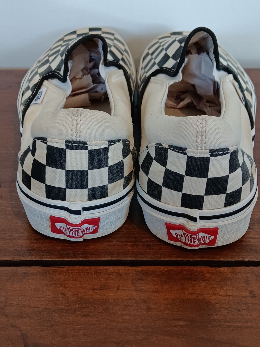 Vans Classic Slip-On Checkerboard Canvas - Black & White Sz 8.5 - Picture 3 of 8